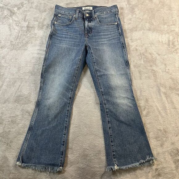 Madewell Denim - Madewell Womens 26P Cali Demi-Boot Mid Rise Raw Hem Jeans